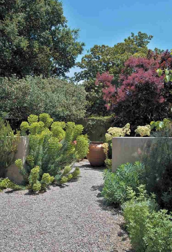 Gravier-Décoratif-Allee-Jardin-Plantes-Deco-Exterieur … tout Idee Deco Jardin Gravier