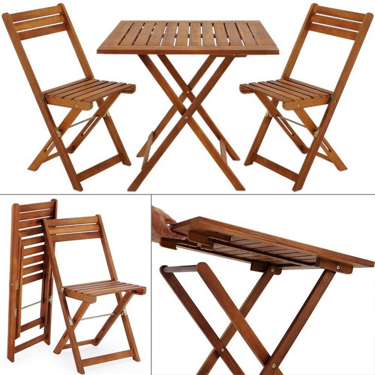 Greemotion Ensemble Chaise Et Table Bistrot Borkum Table De … à Table De Jardin Pliante En Bois