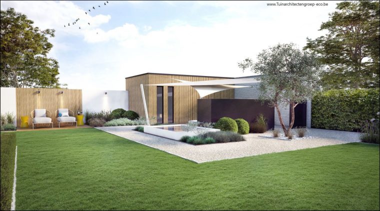Groupe Eco Paysagiste | Projets 3D | Jardin Moderne Ninove … pour 3D Jardin & Paysagisme