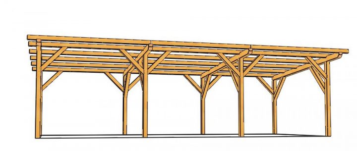Hangar Bois Monopente (En Sapin Lamellé Collé) À Monter En Kit dedans Construire Un Abri De Jardin En Bois Soi Meme
