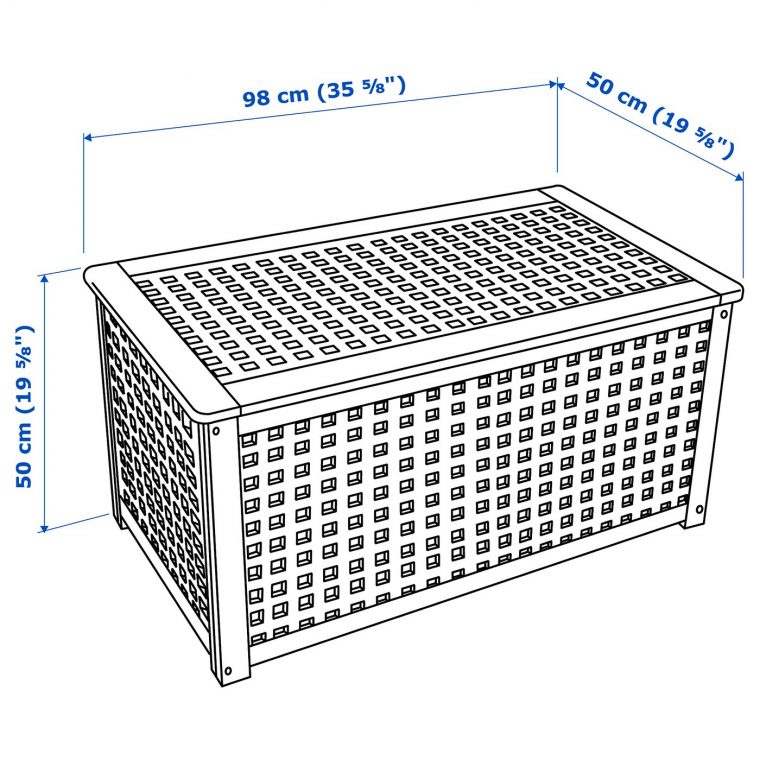 Hol Table De Rangement – Acacia 98X50 Cm tout Coffre De Jardin Ikea
