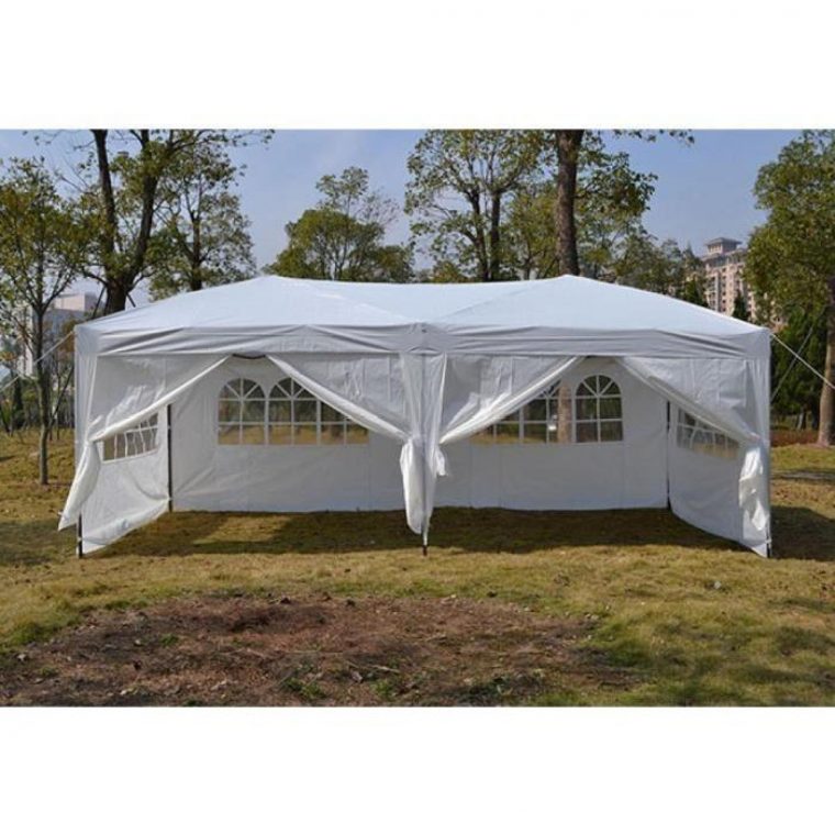 Homdox 3 X 6M Tente Tonnelle Pliante Polyester Avec Côté Panneau Tente Pour  Jardin Mariage En Aluminium Tube-Support à Tente De Jardin Pliante