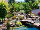 Jardin Zen Décoré Avec Un Pont En Bois | Bassin De Jardin ... destiné Bassin Jardin Préformé