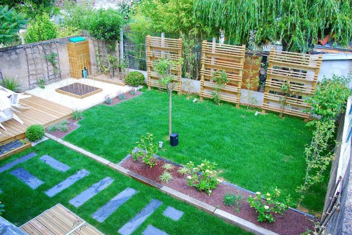 Jardins Jardin Sur Mesure Avec Terrasse, Pelouse En Rouleau … concernant Brumisateur De Jardin