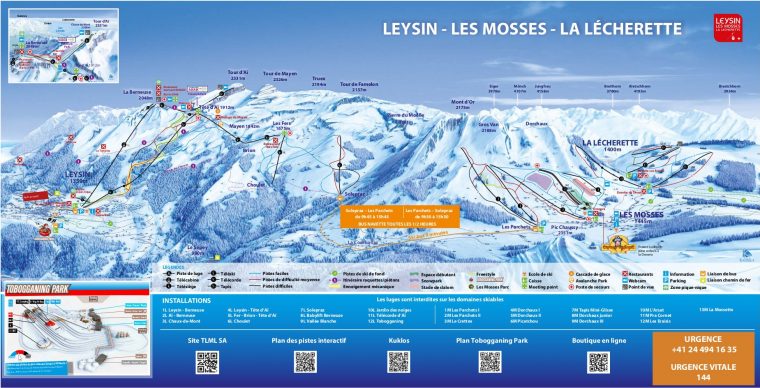 Leysin Ski Map Free Download tout Chaux Jardin