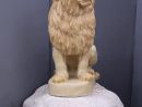 Lion En Pierre Reconstituée Sur Rocher - Antiquités Du ... encequiconcerne Lion En Pierre Pour Jardin