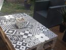 Ma Table Palette&amp; Carreaux De Ciment. | Table Palette, Table ... dedans Table De Jardin En Ciment