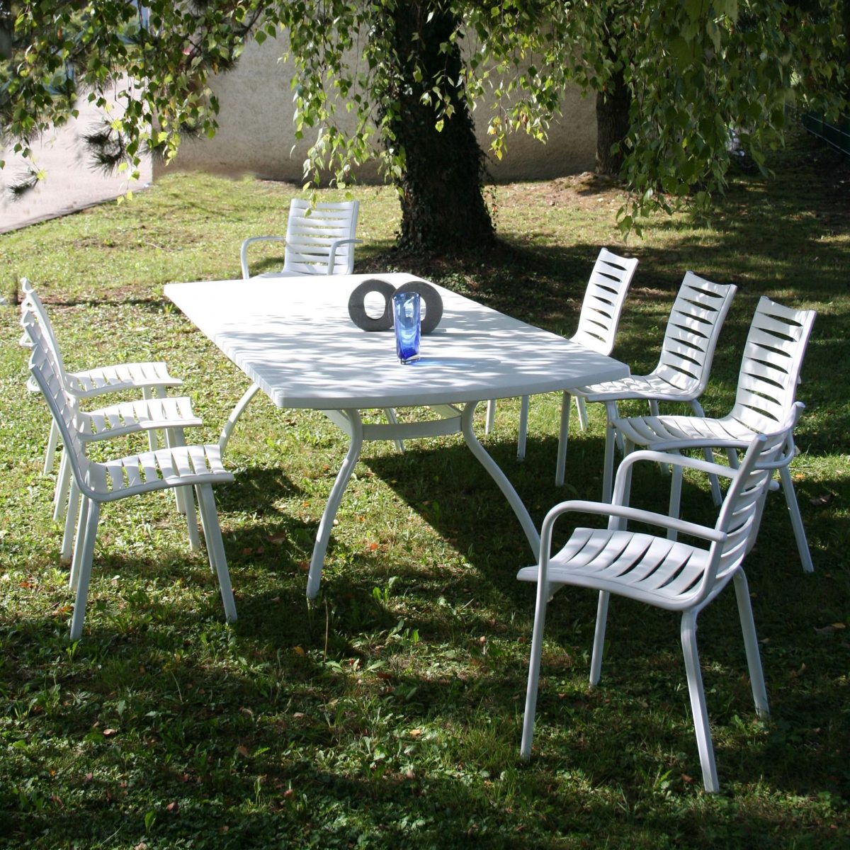 Made In France ! Salon Jardin Résine 8 Places (Par Evolutif ... encequiconcerne Salon De Jardin Evolutif