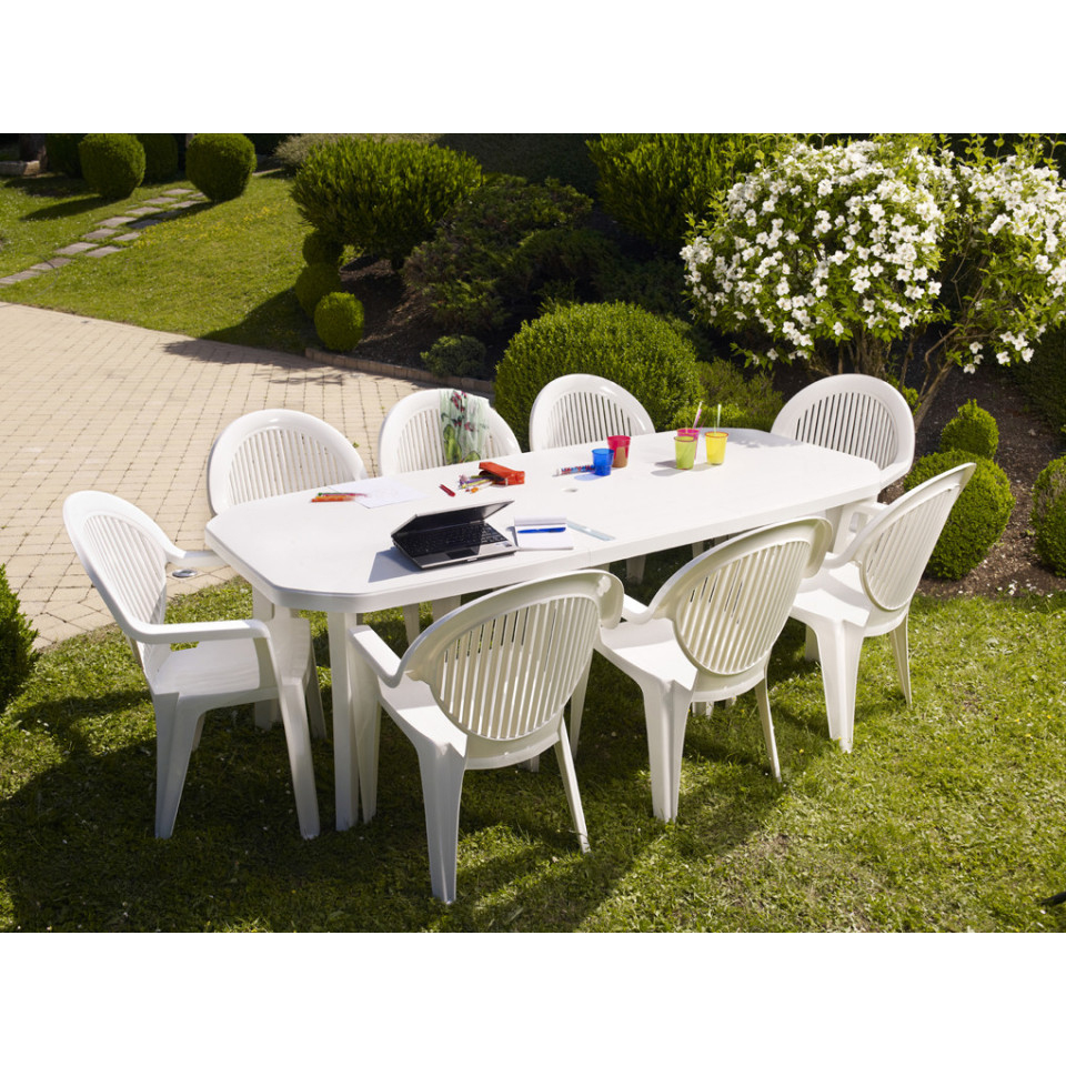 Miami 165 X 100 Cm Garden Table à Table Et Chaise De Jardin Grosfillex