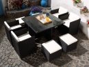 Miami 8 Noir/blanc concernant Table Et Chaise De Jardin En Resine Tressee