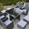 Munga - Ensemble Encastrable Salon - Table De Jardin Résine Tressée - 8  Places - Gris destiné Cdiscount Salon De Jardin Resine