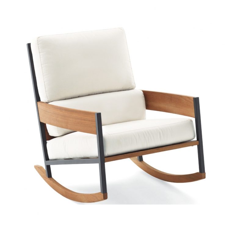 Nap Rocking Chair – Roda | Stainless Steel, Teak | Jdv dedans Rocking Chair Jardin