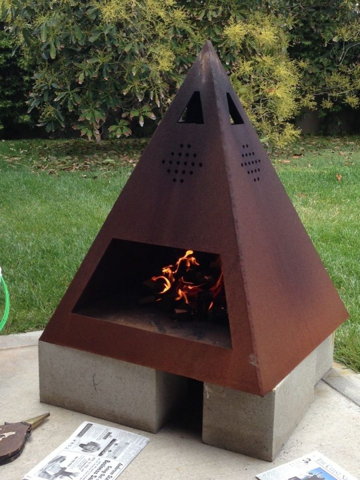 Outdoor Steel Chiminea-Fireplace | Chimeneas Exteriores … concernant Incinerateur Jardin