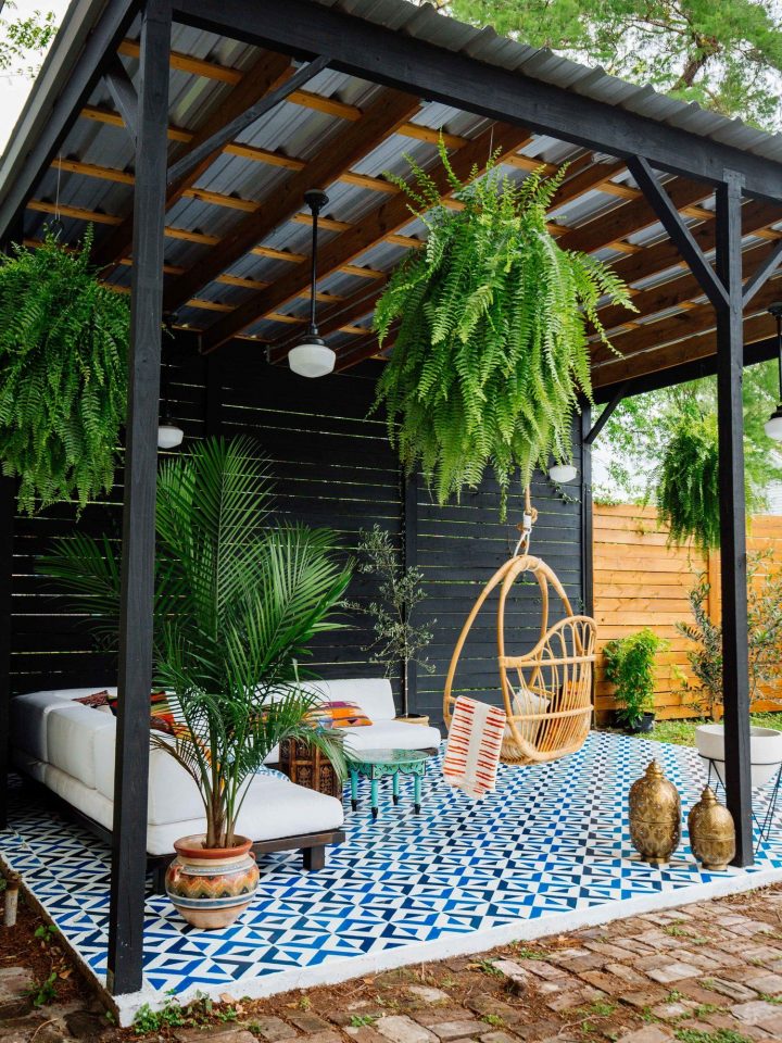 Patio Diy • Painted Floor Tiles | Deco Terrasse Exterieure … avec Aménagement Terrasse Et Jardin Photo