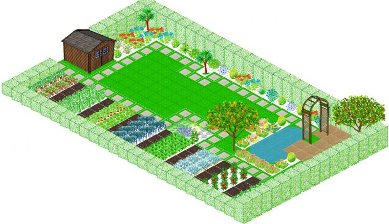 Plan Jardin Potager Plan Potager 3D 05 – Idees Conception Jardin à Organisation D Un Jardin Potager