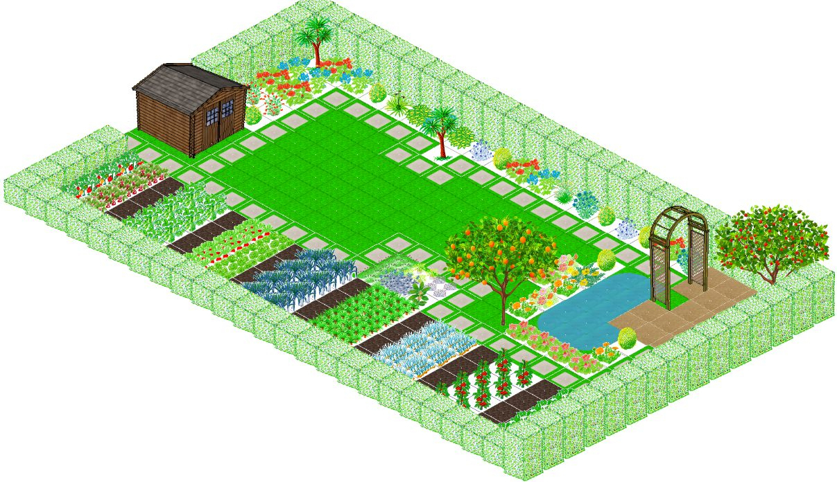 Plan Jardin Potager Plan Potager 3D 05 - Idees Conception Jardin à Organisation D Un Jardin Potager