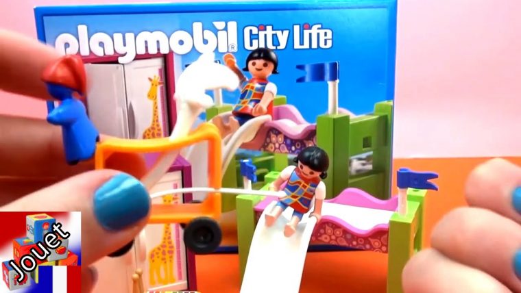 Playmobil 5579 – Chambre À Coucher D’Enfant Avec Un Lit En Hauteur Et Un  Toboggan Playmobil Demo à Jardin D Enfant Playmobil
