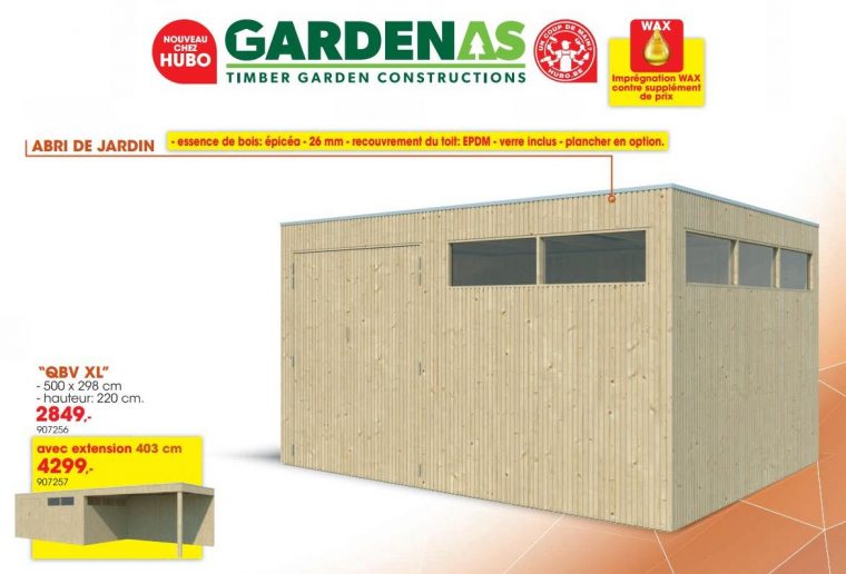 Promotion Hubo: Abri De Jardin Qbv Xl – Gardenas (Jardin Et … pour Abris Jardin Hubo