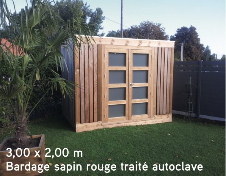 Quadro 3,00 X 2,00 M Bardage Sapin Rouge Traité Autoclave … intérieur Abris De Jardin Bois Autoclave