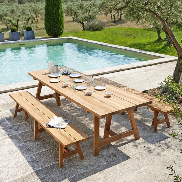 Recycled Teakholz Garden Bench L300 | Garden Table, Outdoor … avec Table Jardin Maison Du Monde