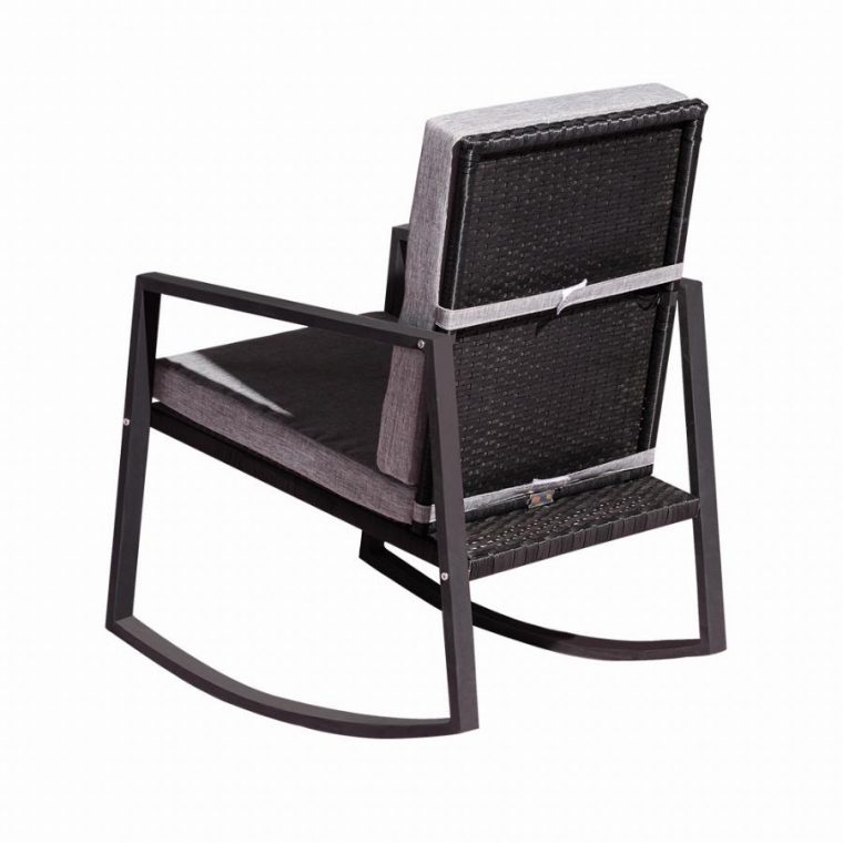 Sallanan Sandalye, Veranda Oturma Sandalyesi Ile Minderli Ev … destiné Rocking Chair De Jardin
