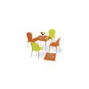 Salon De Jardin 4 Places Warhol: Table En Aluminium Et Pvc + 4 Chaises -  Orange Et Vert Anis serapportantà Gamm Vert Salon De Jardin
