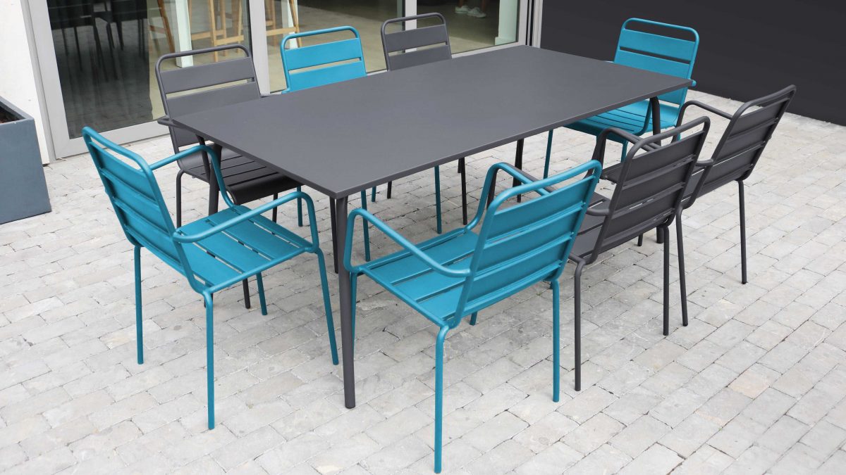 Salon De Jardin Metal Table Et Fauteuils avec Meuble Jardin Metal