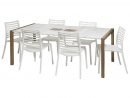 Salon De Jardin &quot;sunday&quot; - 1 Table Blanc/bois + 8 Fauteuils ... pour Table Et Chaise De Jardin Grosfillex