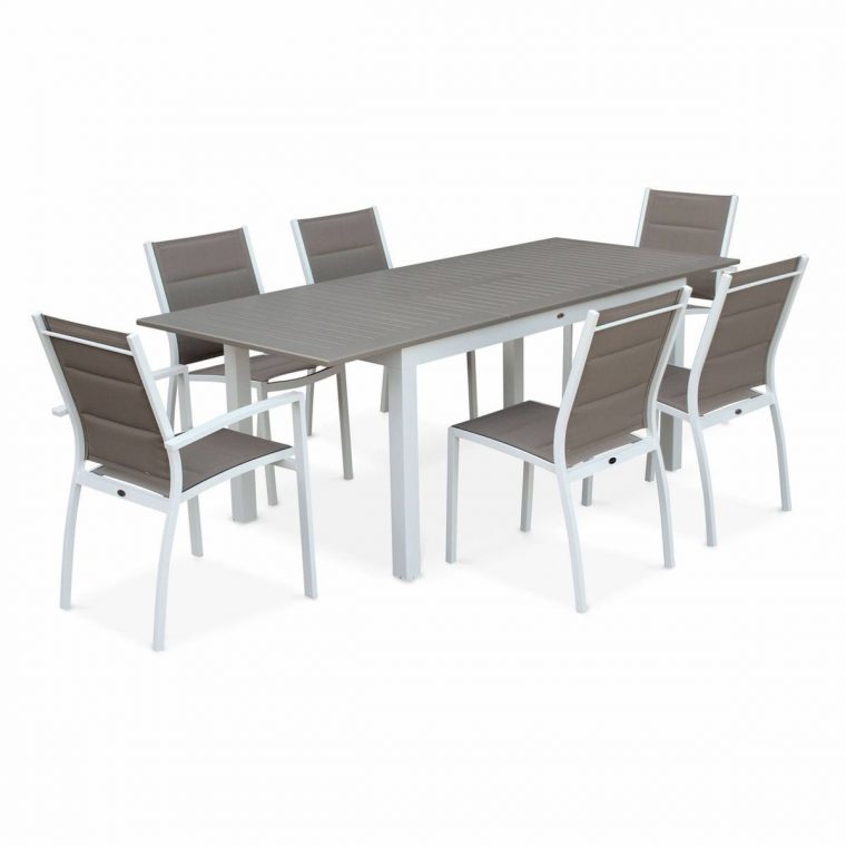 Salon De Jardin Table Extensible – Chicago 210 – Table En … encequiconcerne Table Jardin Aluminium Avec Rallonge