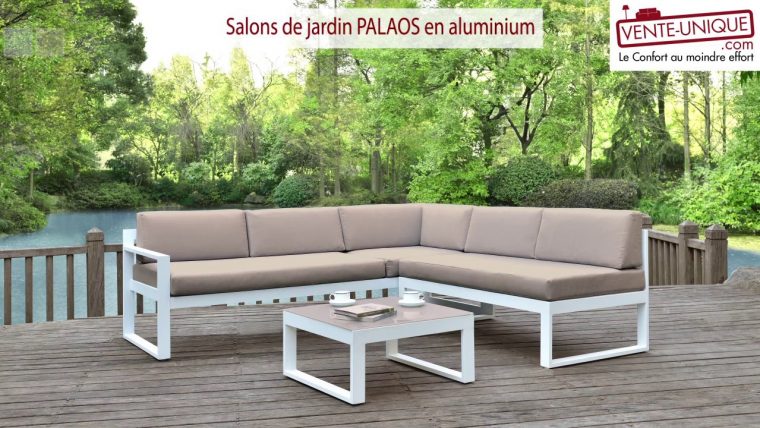 Salons De Jardin Palaos – En Aluminium – Gris/taupe dedans Vente Unique Salon De Jardin