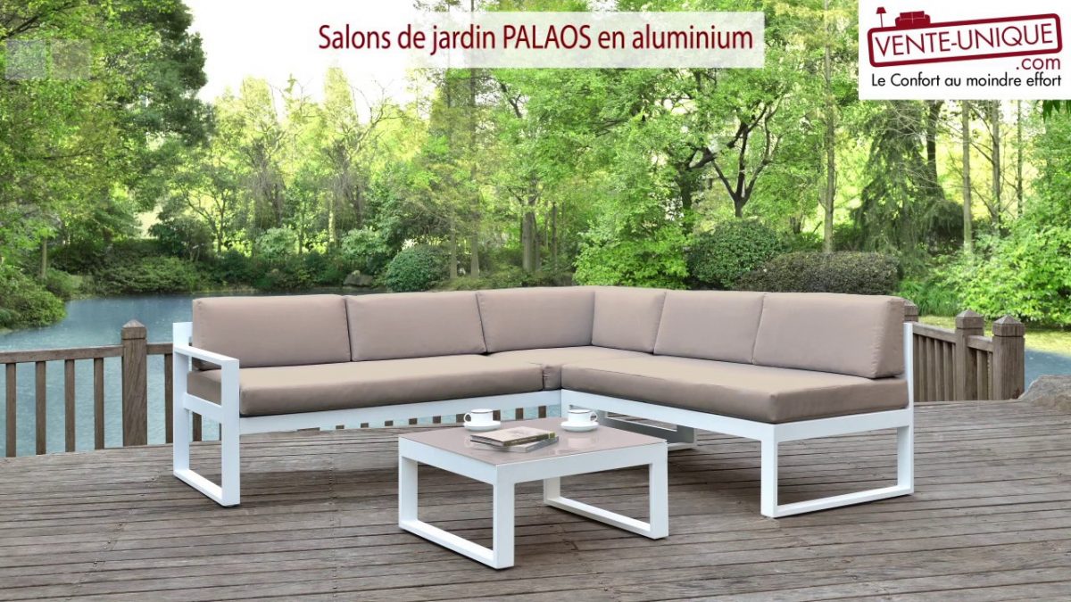 Salons De Jardin Palaos - En Aluminium - Gris/taupe intérieur Salon De Jardin Vente Unique