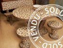 Sold - Garden Lounge In Concrete Mosaïc - Table, Coffee ... dedans Salon Jardin Mosaique