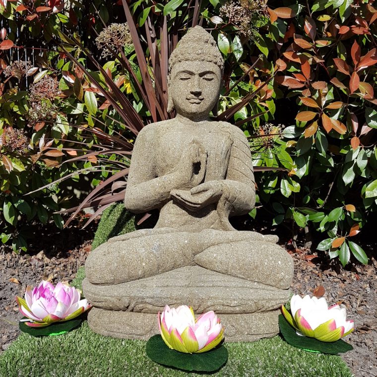 Statue Bouddha Mudrã Dharmachakra En Pierre 77 Cm serapportantà Statue Bouddha Exterieur Pour Jardin