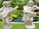 Statue De Jardin En Pierre Reconstituee Couple Baladins-A avec Statue De Jardin En Pierre Reconstituée