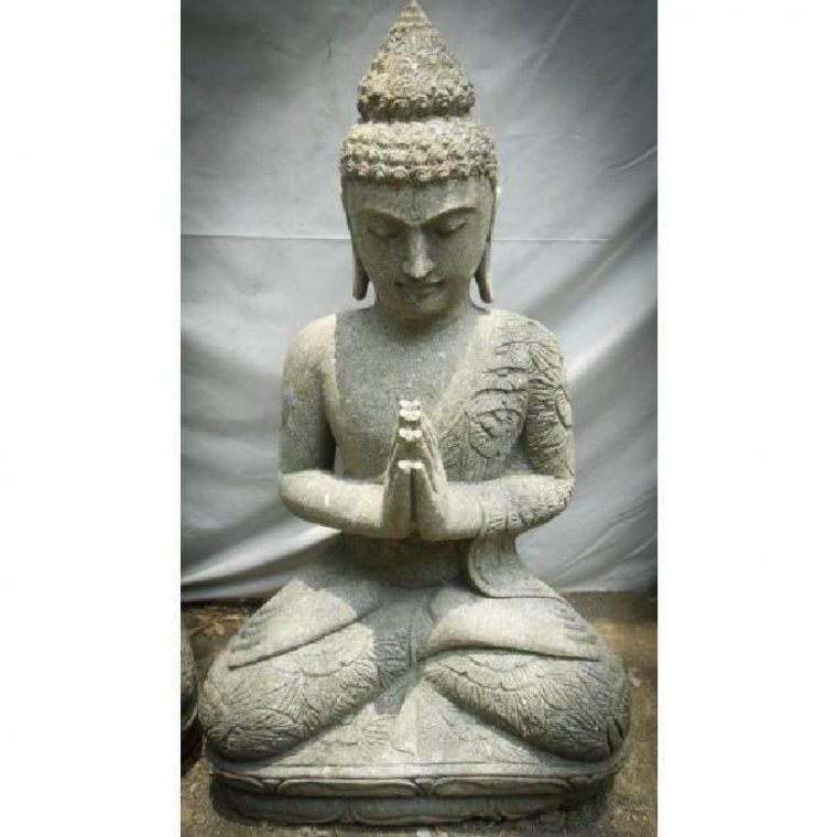 Statue En Pierre Bouddha Jardin Zen Position Priere 1 M pour Bouddha Pour Jardin Pas Cher
