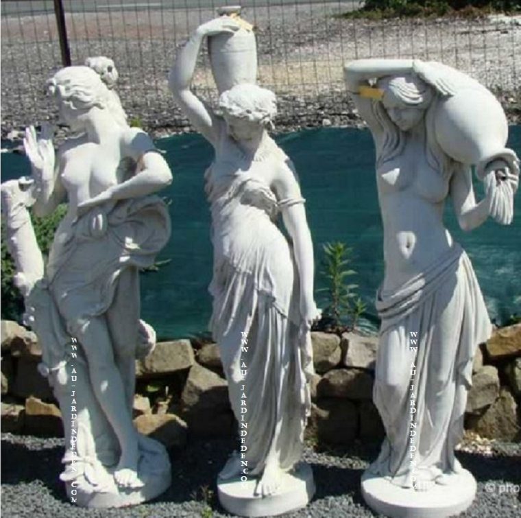 Statues En Pierre Reconstituee 3 Statues serapportantà Statue De Jardin En Pierre Reconstituée