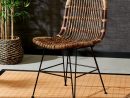 Sumatra Chaise Noir, Brun H 83 X Larg. 44 X P 55 Cm dedans Chaise De Jardin Casa