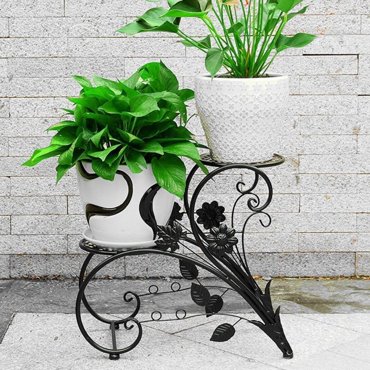 Support En Fer Pour Pot De Fleurs/bonsaï Décoration De … concernant Décoration Jardin Fer Forgé