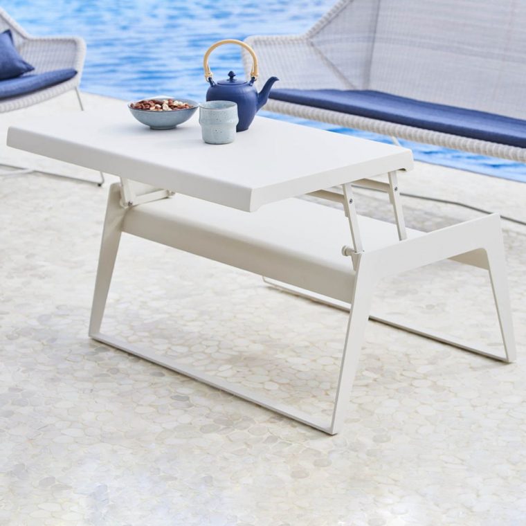Table Basse Contemporaine / En Aluminium / Rectangulaire / De Jardin  Chill-Out : 5023 By Strass & Hvass Cane-Line A/s encequiconcerne Desserte Jardin Plastique