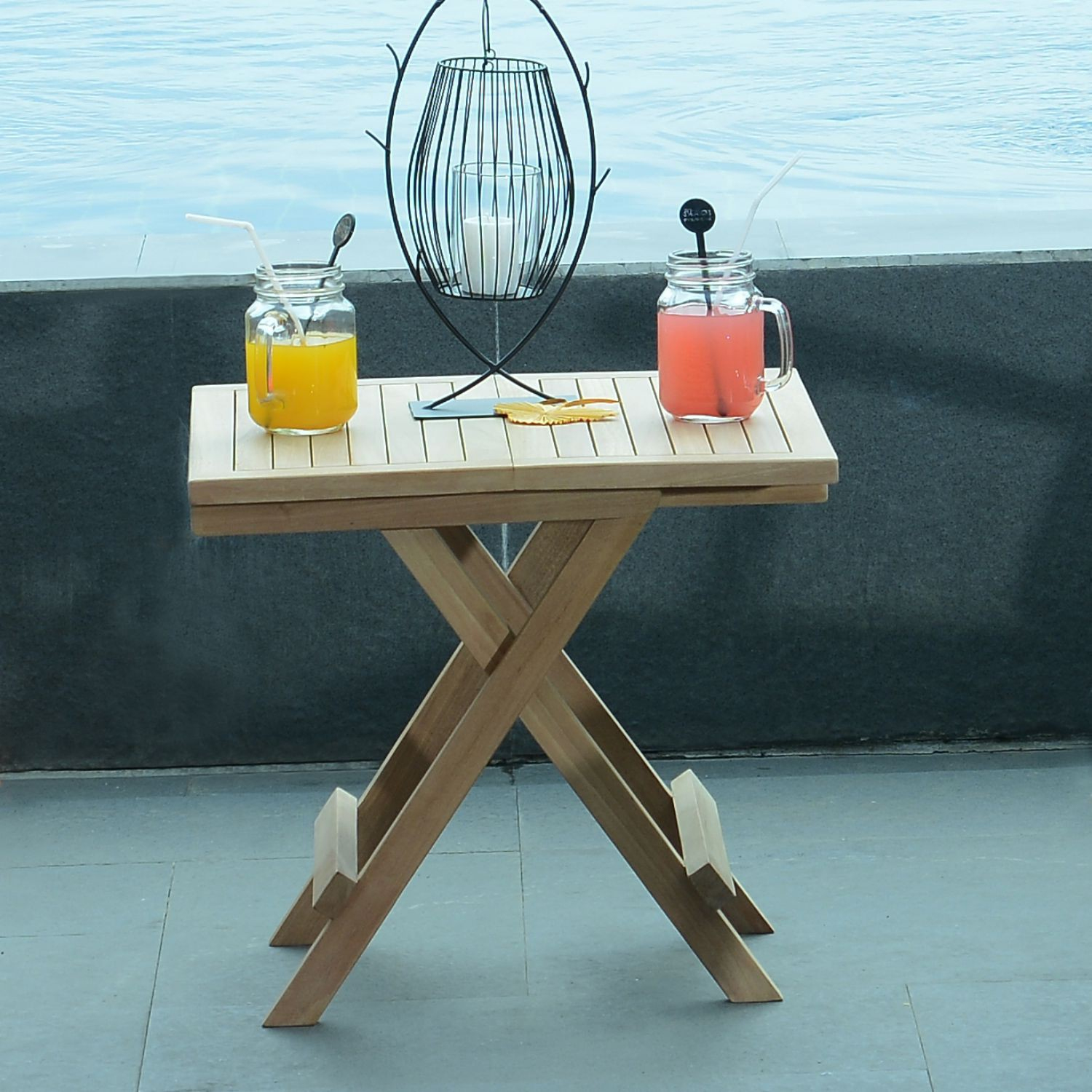 Table Basse Pliante Carrée En Teck Ecograde© Kento 50 X 50 Cm encequiconcerne Table Basse De Jardin Pliante