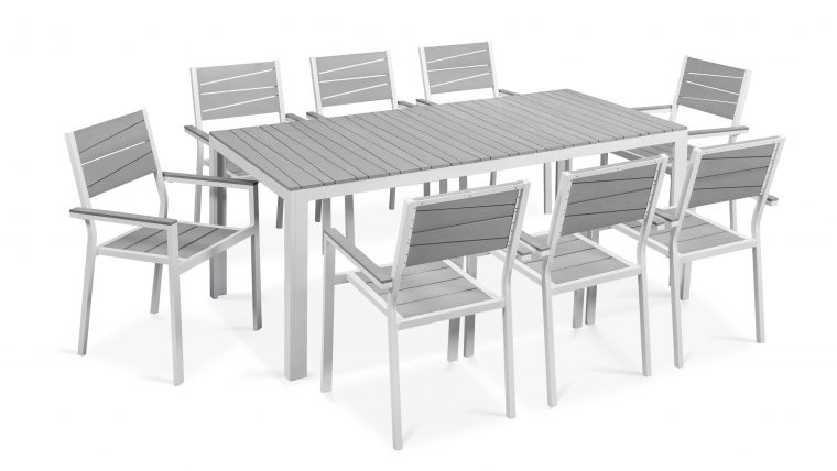 Table De Jardin 8 Places Aluminium Polywood concernant Salon De Jardin Aluminium Et Composite