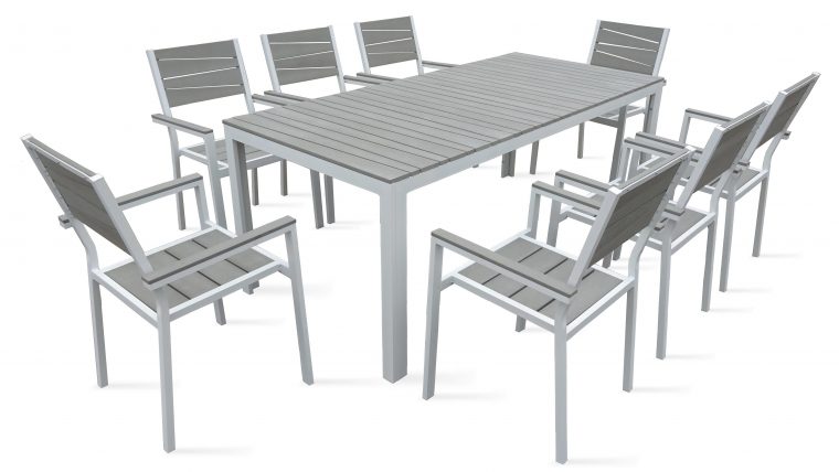Table De Jardin 8 Places Aluminium Polywood intérieur Salon De Jardin Aluminium Et Composite