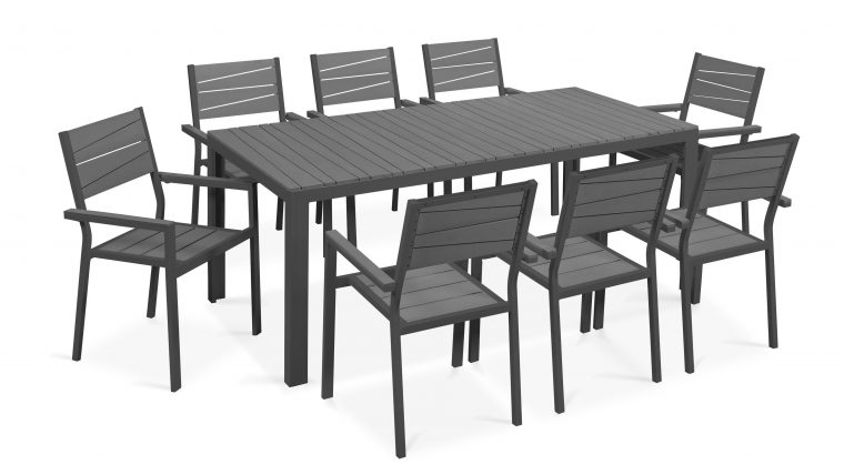 Table De Jardin 8 Places Aluminium Polywood serapportantà Table De Jardin Aluminium Et Composite