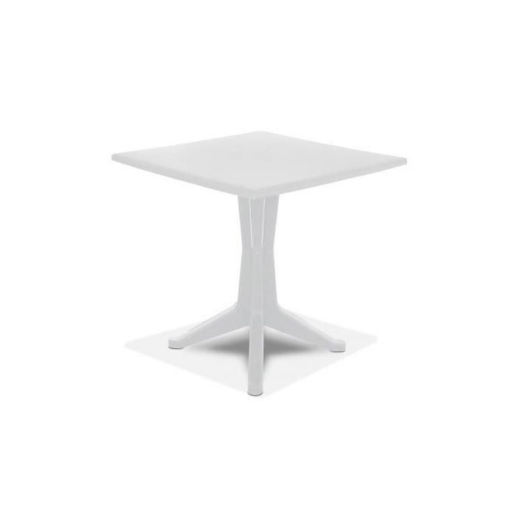 Table De Jardin Carrée En Plastique Blanc – Achat / Vente … destiné Table De Jardin Plastique Blanc