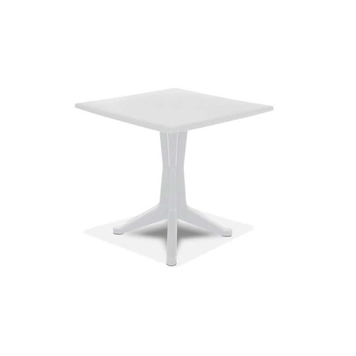 Table De Jardin Carrée En Plastique Blanc - Achat / Vente ... destiné Table De Jardin Plastique Blanc