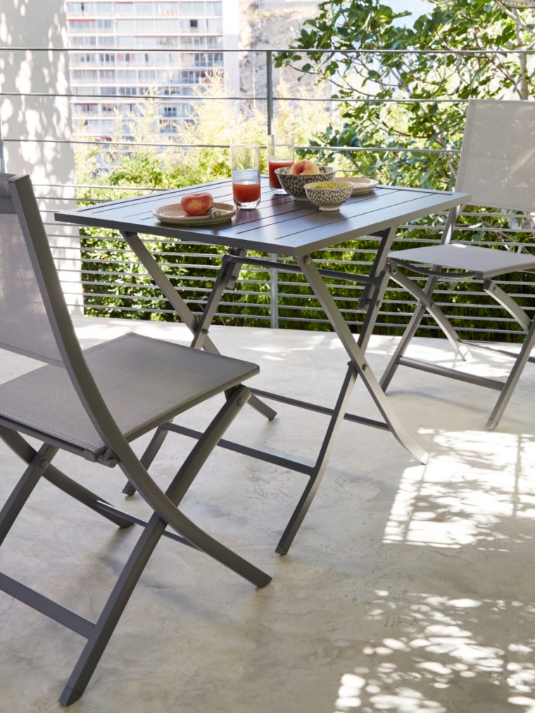 Table De Jardin En Aluminium Batang 73 X 73 Cm Anthracite … destiné Fauteuil Relax Jardin Castorama