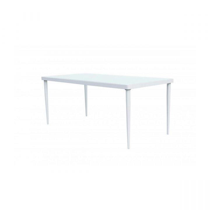 Table De Jardin En Aluminium Et Verre Trempé – Blanc encequiconcerne Table De Jardin Aluminium Et Verre