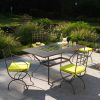 Table De Jardin Fer Forgé Et Céramique | Balcon Extérieur En ... pour Table Jardin Ceramique