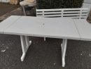 Table De Jardin Plastique Blanc A Rallonges Occasion - Le ... serapportantà Table De Jardin Plastique Blanc