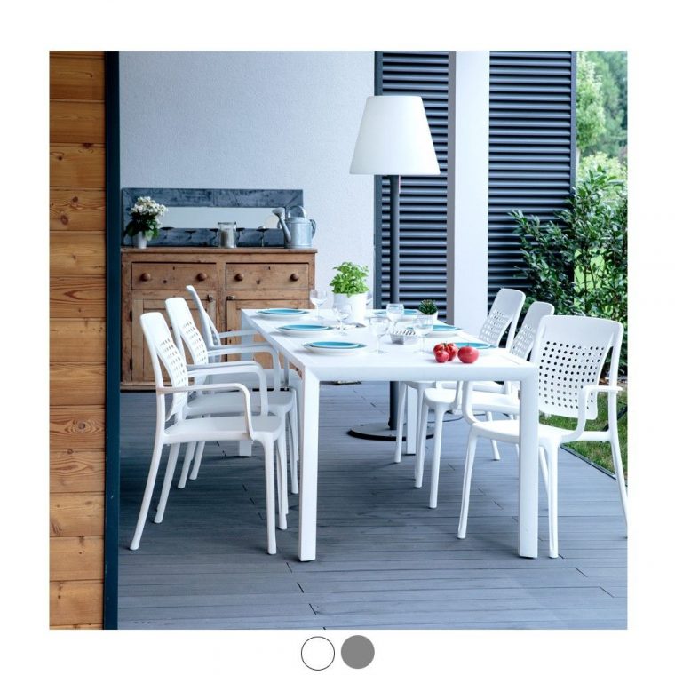 Table De Jardin Sunset En Alu Grosfillex 200X90 Cm Pas Cher … tout Ensemble Table Et Chaise De Jardin Grosfillex
